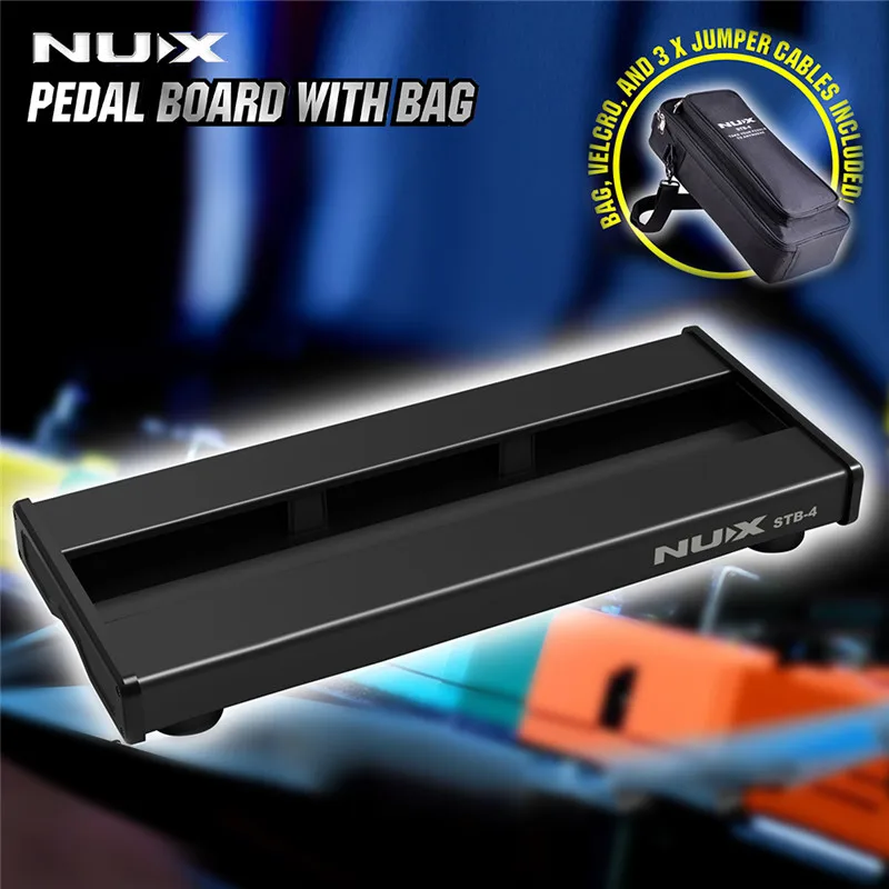 NUX STB-4 алюминиевый сплав гитарный эффект педаль доска с портативной сумкой чехол коробка/2 крепежные ленты/3 кабеля гитарные части