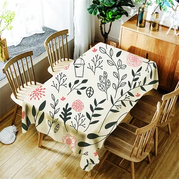 

3d Banana Leaf Tablecloth Creative Green Plant Flamingo Pattern Polyester Comfortable Waterproof Table Cloth Cover for Children