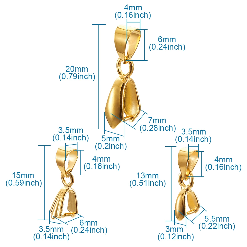 pandahall 1box Brass Ice Pick Pinch Bails Necklace Pendant Clip Hook Connector for Jewelry Making DIY Accessories Findings