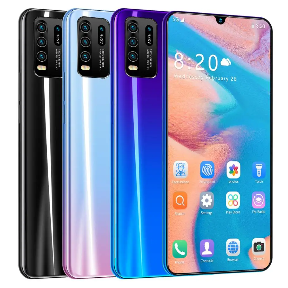 Global Version Y50 7.5-Inch Large Screen Smart Android Phone 8GB RAM 6800mah Send Mobile Phone Case 4G LTE Smartphone Free Ship