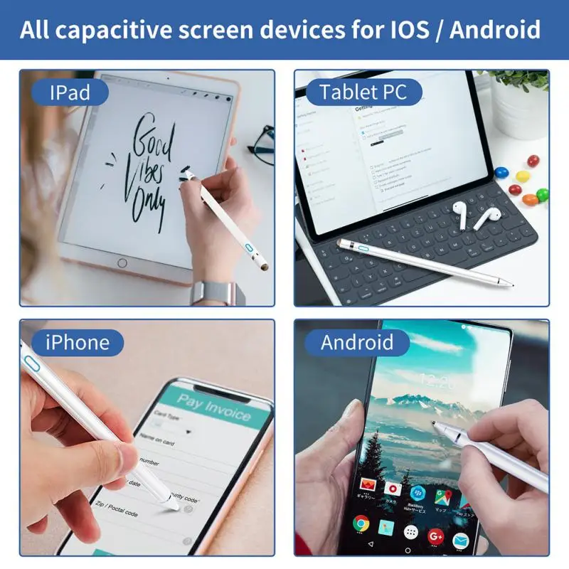 Stylus Pen For Android IOS For IPad Apple Pencil 1 2 Stylus For Android Tablet Pen Pencil For IPad Samsung Xiaomi Phone Dropship