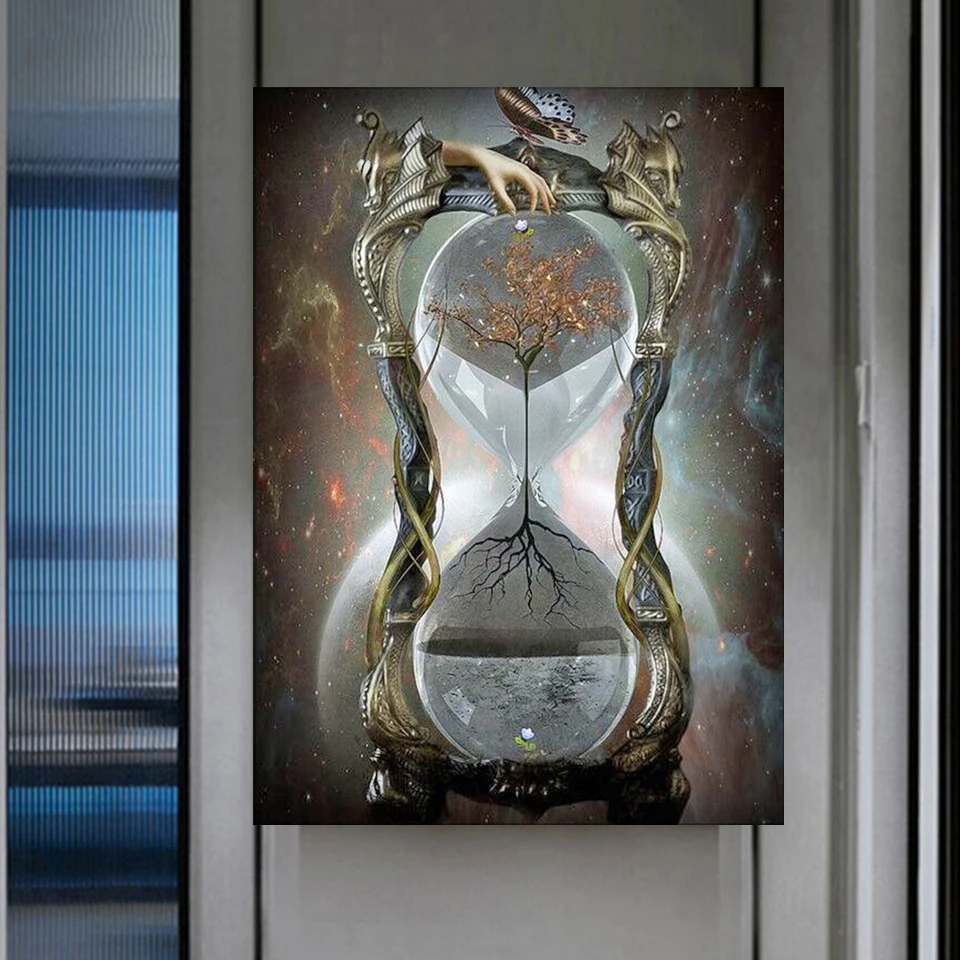 5d diy full square diamond mosaic retro Hourglass pictures for embroidery round diamond painting skull home decoration,