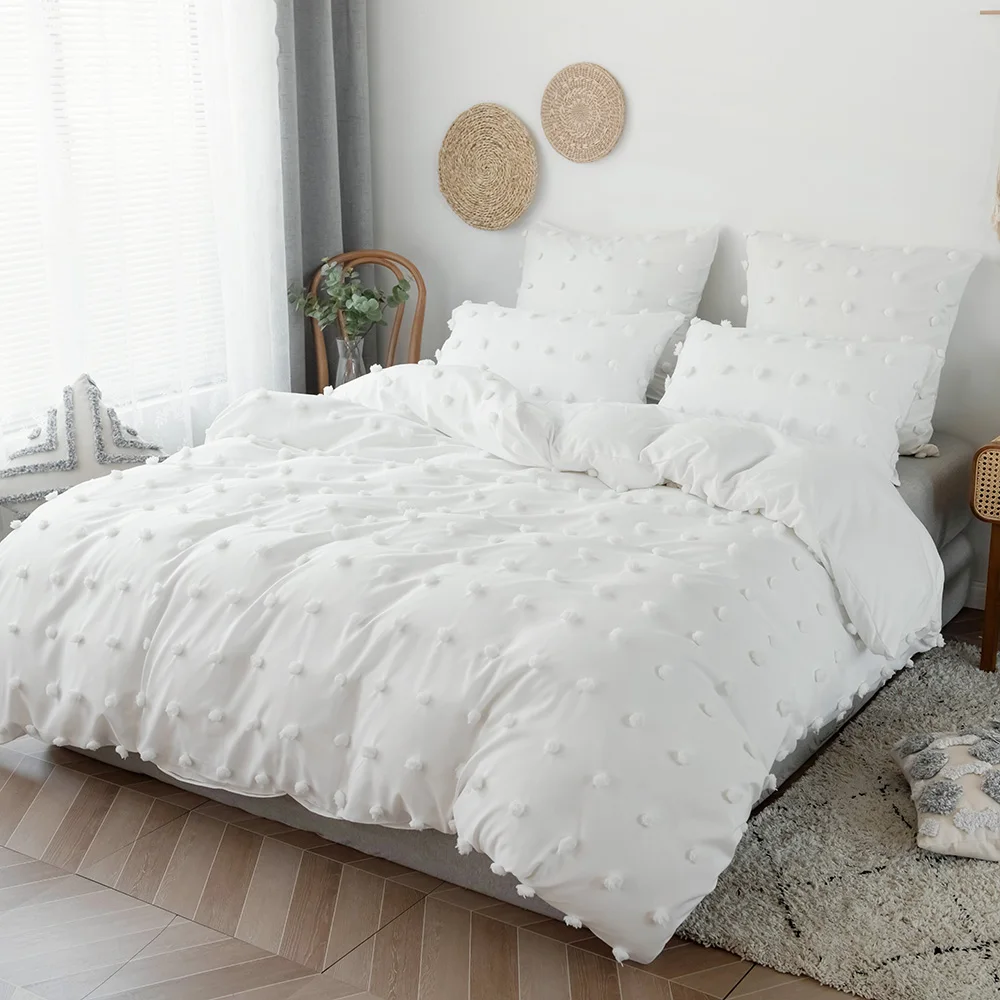 Nordic Soft Cute Solid White Gray High Quality Duvet Cover Set Bedclothes Bedspread Quilt Twin Size Bedding | Дом и сад