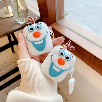 

3D Cute Cartoon Snowman Olaf Soft Silicone Headphone Cases For Apple Airpods 1 2 Pro Earphone Protection Cover