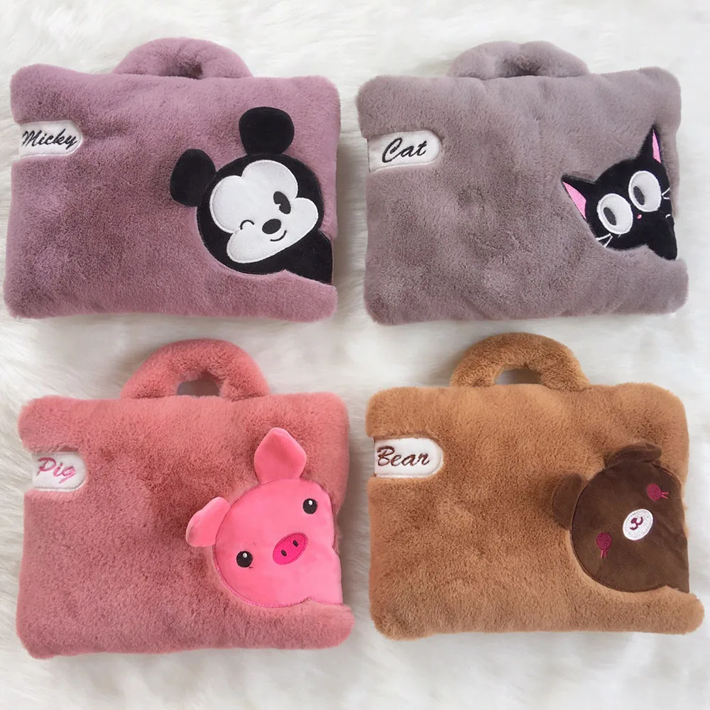 Saim Hot Water Bottle Explosion-proof Charging Heat Jug Cartoon Rabbit Fox Pattern Removable Cloth Set Hot Water Bag JJ50678 - Цвет: B