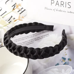 Elegant Braided Elastic Headband - Non - slip Fashion Hair Accessory (Black)
