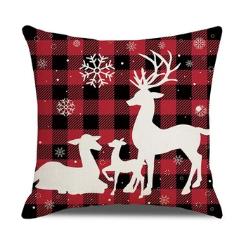 

Linen Christmas Pillow Simple Pillowcase Pillowcase Pillowcase Pillowcase Pillow Four (pillow Core Not Included)..
