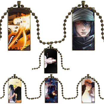 

For Women Men Party Glass Cabochon Pendant Necklace Rectangle Fashion Necklace 2019 Japanese Anime Naruto Uzumaki Hinata