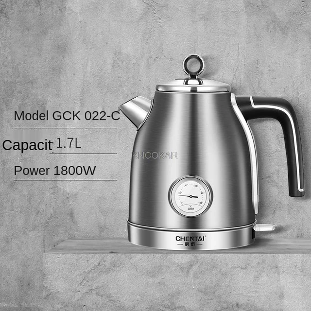 Electric Metal Kettle Hot Water Boiling Pot Stainless Steel Teapot Long  Spout