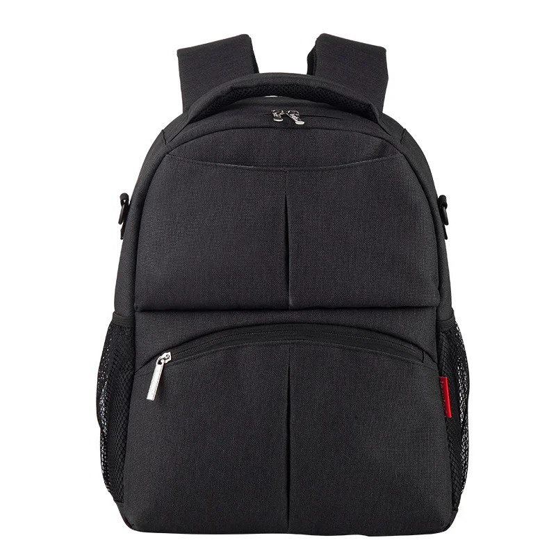Многофункциональная сумка для мамы и ребенка из хлопка и льна, сумка для детских подгузников, сумка на двух ремнях, сумка для мамочки - Цвет: mica black