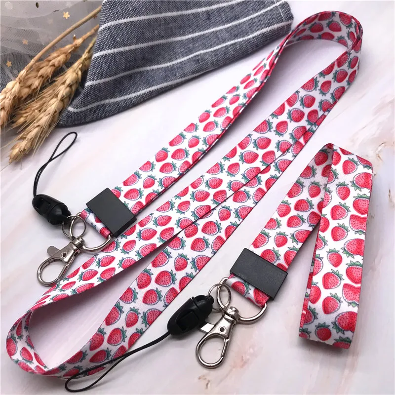 2ps Fresh Flower Strawberry Neck Wrist Strap for keys ID Card Gym Cellphone strap USB badge holder DIY Hang Rope Lariat Lanyard 2ps Fresh Flower Strawberry Neck Wrist Strap for keys ID Card Gym Cellphone strap USB badge holder DIY Hang Rope Lariat Lanyard