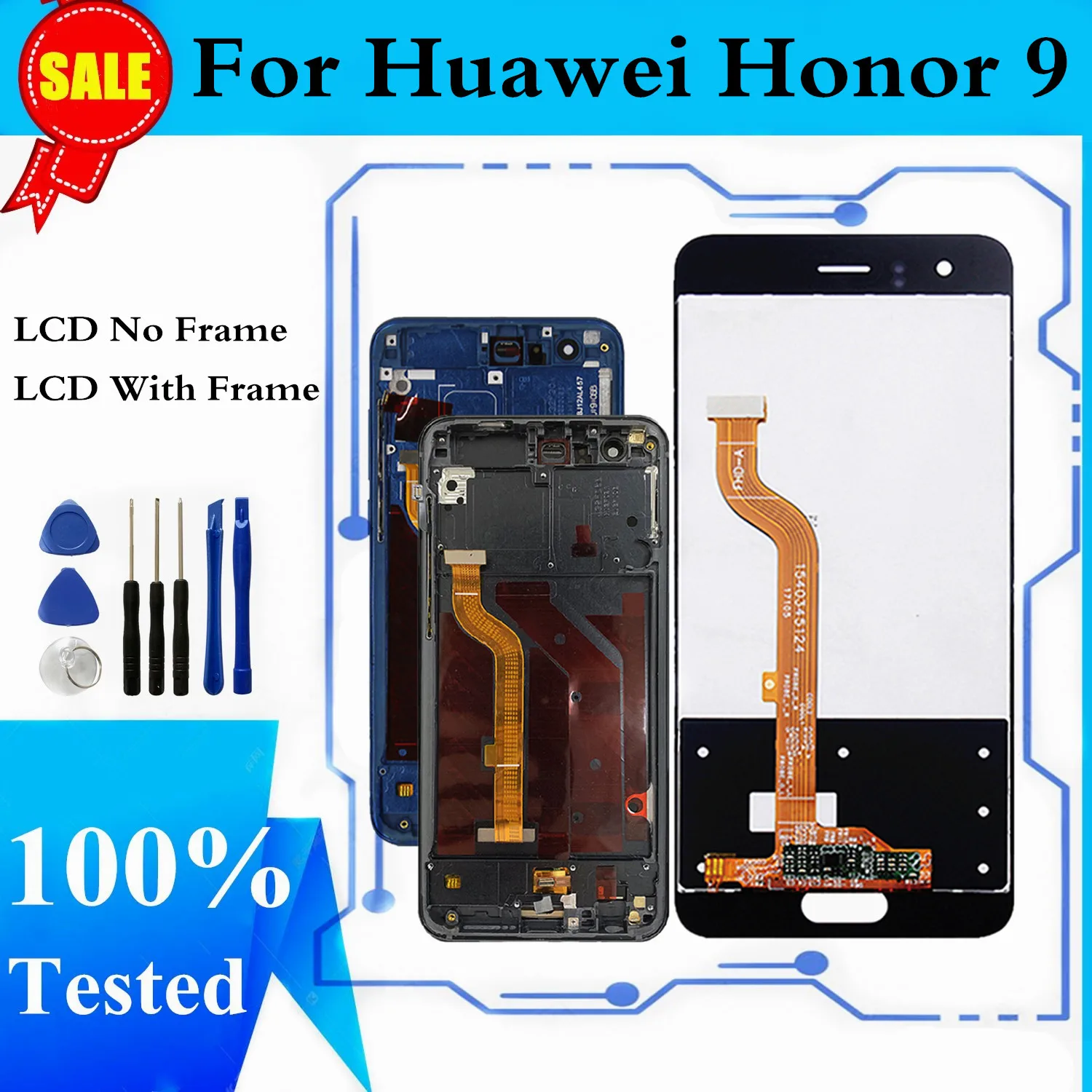 Для Huawei Honor 9 ЖК-дисплей сенсорная панель дигитайзер в сборе STF-L09 STF-AL10 STF-AL00 детали