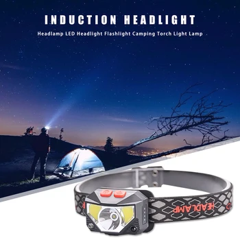 

Mini IR Motion Sensor Headlamp Fishing Headlight Torch LED Headlamp XPG+COB LED USB Charging Charging Portable Light