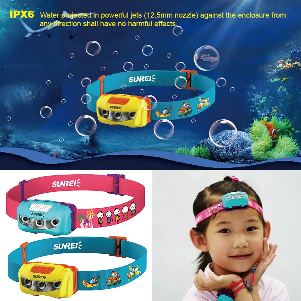 

Head Lamp Boys Girls Tools Camping Hiking Gifts Headlight Portable Button Switch Sporting Goods Light Fixture Children Kids