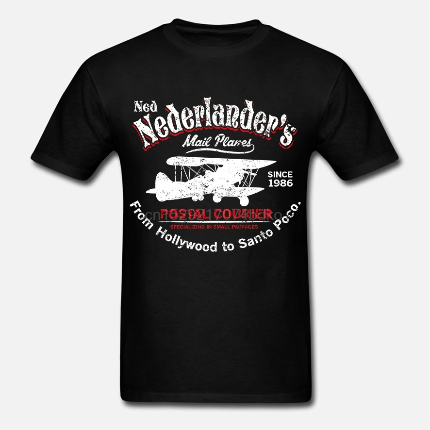 Мужская футболка с коротким рукавом Ned Nederlander Mail Plane Three Amigos унисекс круглым
