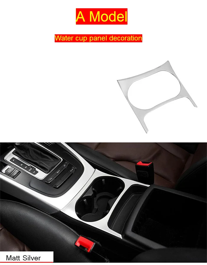 Автомобильный Стайлинг, углеродное волокно для Audi Q5, центральное управление, кнопки переключения передач, панель, крышка стакана воды, наклейка, интерьер, авто аксессуары - Название цвета: A Model Matt Silver