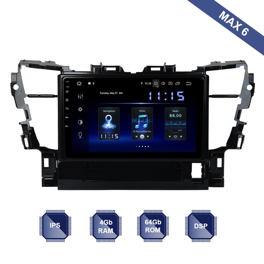 

10.2" IPS Screen Android 9.0 Car Radio 1 Din for Toyota Alphard 2015 2016 2017 2018 Multimedia GPS HDMI output DSP RDS BT WIFI