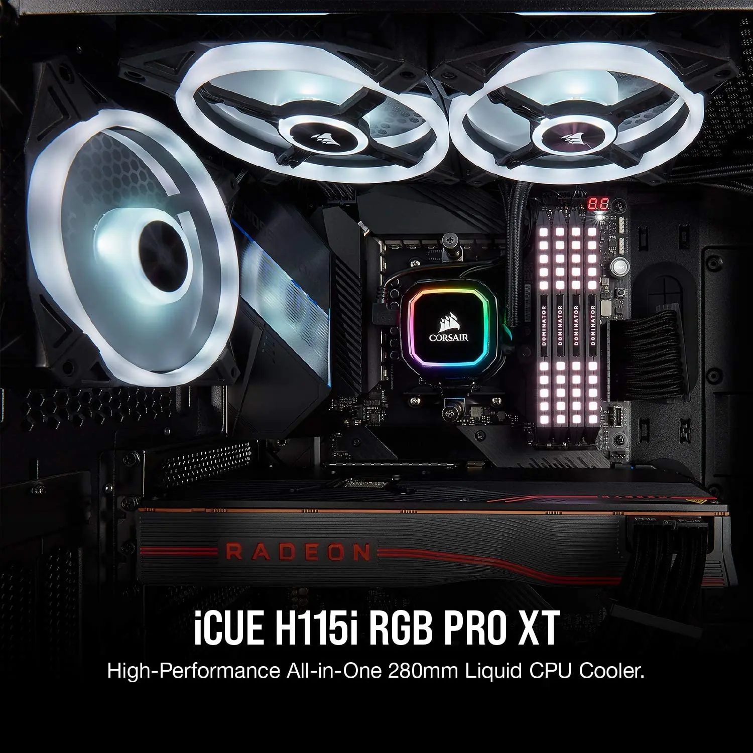 Corsair iCUE H115i RGB Pro XT 280 мм радиатор двойной 140 PWM вентиляторы управление программным