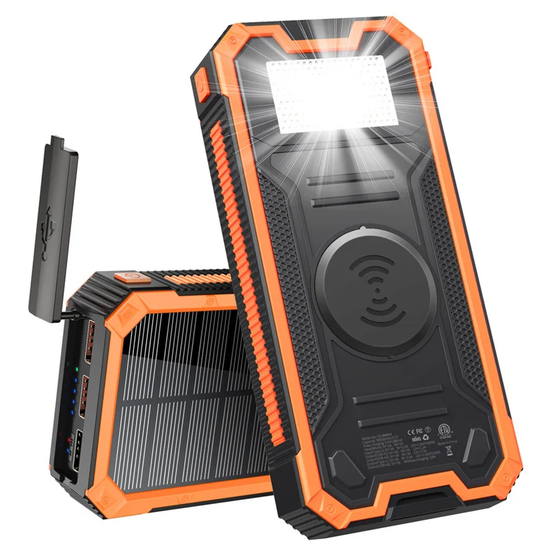 10W Fast Qi Wireless Charger Solar Power Bank 30000mAh for iPhone 12 Pro Samsung S20 Xiaomi Powerbank External Battery Poverbank | Мобильные