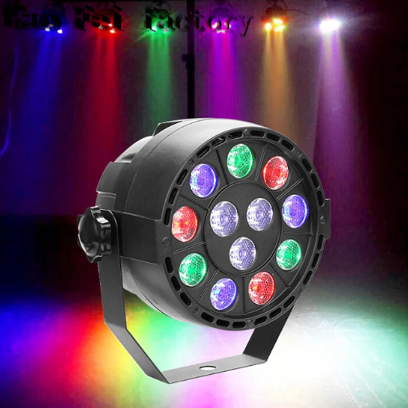 

12W 8CH DMX 512 LED Strobe Par Light RGBW Disco Lamp Stage Light Flat DJ Disco Party Club Xmas