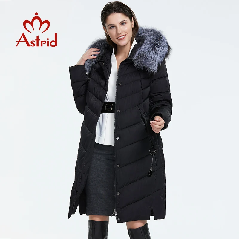 New  Astrid 2019 Winter new arrival down jacket women with a fur collar loose clothing outerwear quality