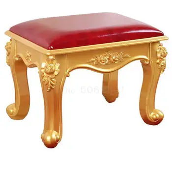 

Round Stool, Retro Shoe Stool, Living Room Sofa, Golden Tea Table And Leather Stool