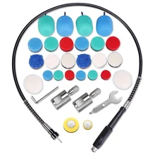 Mini eixo do polidor do detalhe, jogo da almofada de lustro da broca da espuma do carro com 5/8 Polegada & rosca m14, para a ferramenta giratória/máquina de lustro