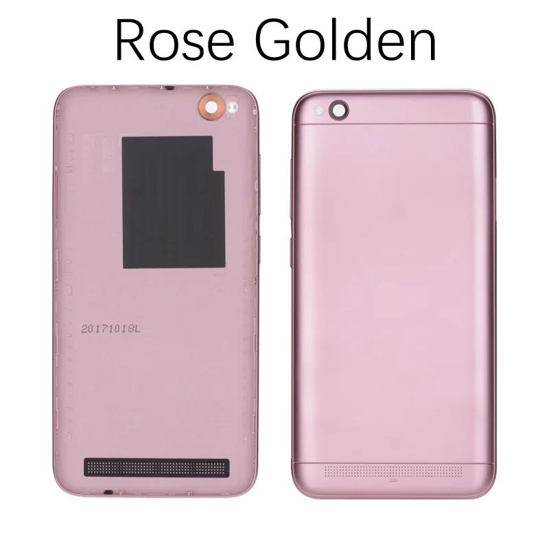 Задний корпус для Xiaomi Redmi 5A задняя крышка Батарейная дверь с кнопкой питания для Redmi 5A запасные части - Цвет: Rose Gold