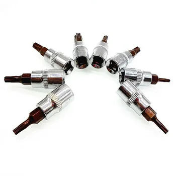 

8pcs Torx Star Socket 1/4inch Drive T8 T10 T15 T20 T25 T27 T30 T40 Plum Bits Brand New Torx Bit Socket