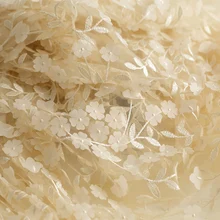 2 м/лот 130 см Высококачественная мягкая трехмерная одежда сетчатая с вышивкой цветы кружевная ткань свадебное платье Сценическое платье дизайнерская ткань