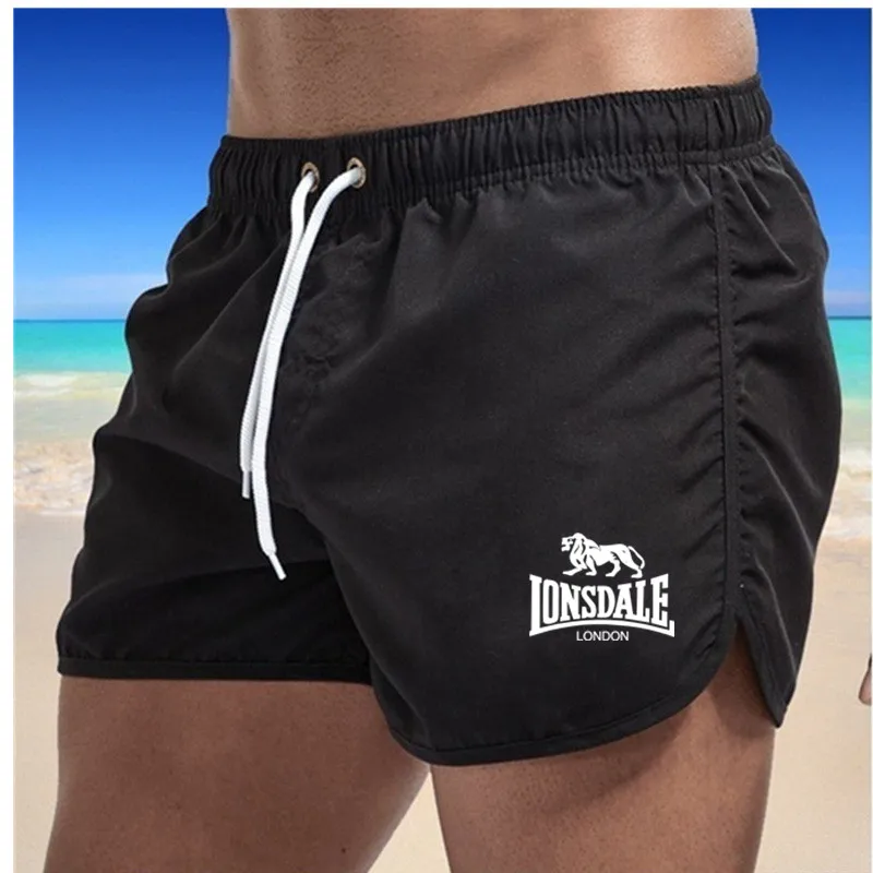 Pantalones cortos de secado rápido para hombre, Shorts informales para la playa, culturismo, Fitness, con estampado de letras, 2021