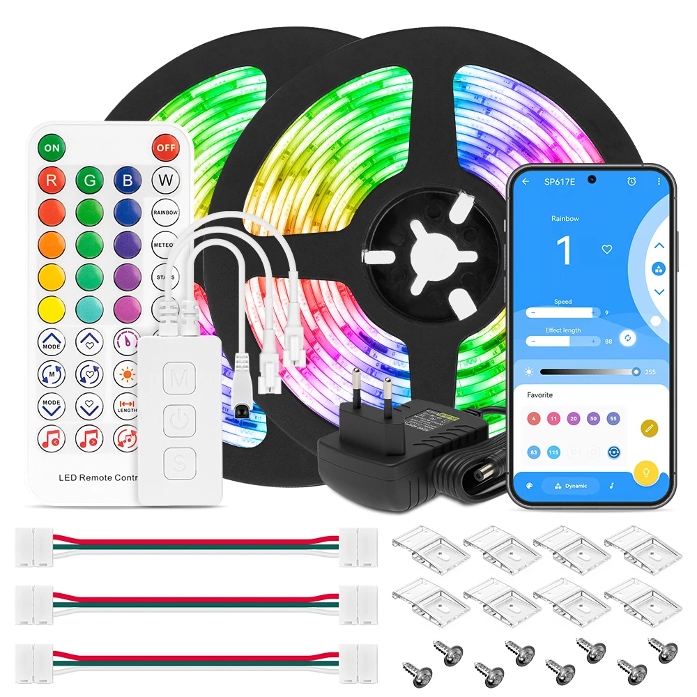 WS2811 RGBW IC Dream Color Led Light Strip Kit BT Music Control Flexible Led  Strip for Bedroom Party Kitchen Room TV 5M 10M 20M|LED Strips| - AliExpress