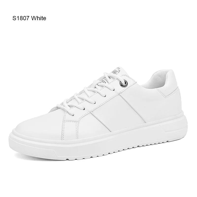 SUROM/брендовая дизайнерская мужская повседневная обувь; летние дышащие модные белые кроссовки; мужские кожаные туфли лоферы; мужские теннисные туфли - Цвет: S1807 White
