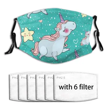 

Reusable Breathable Air Pollution PM2.5 Anti Dust Mask Green Unicorn Unisex Activated Carbon Filter Mouth Bacteria Face Masks