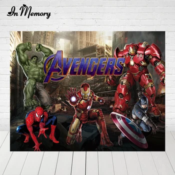 

Custom Comics Superhero Avengers Spiderman Hulk Photography Backdrop Kids Birthday Photo Backdrop Prop Studio Backdrop Poster