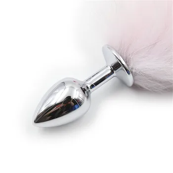 Metal Anal Plug Fox Tail Butt Plug for Couple Sex Game Cosplay Feather Tail Plug Adult Anal Sex Toy for Women Erotic Accessories 4