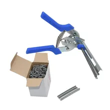 Hog anel alicate ferramenta e 600 pçs m grampos grampos de malha de galinha gaiola de arame que cerca braçadeira enjaulada suprimentos de aves domésticas