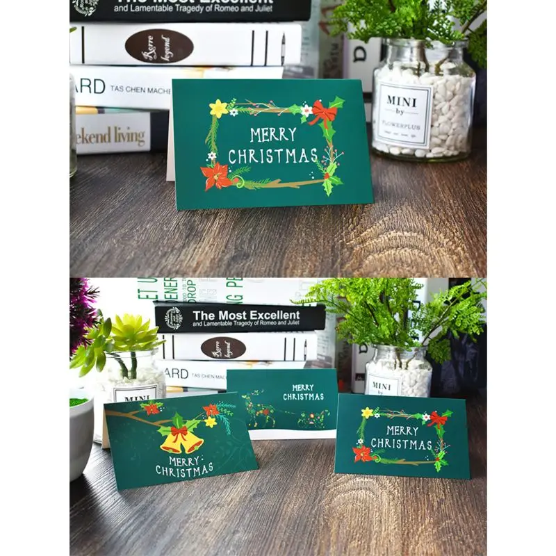 48-Pack веселые рождественские поздравительные открытки оптом Коробка Набор рождественские поздравительные открытки 4x6in зеленый Творческий мультфильм