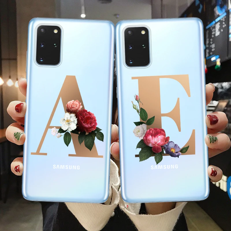 Мягкий чехол для телефона с надписью на заказ Samsung S8 S9 S10 S20 Ultra Plus S10E цветочный