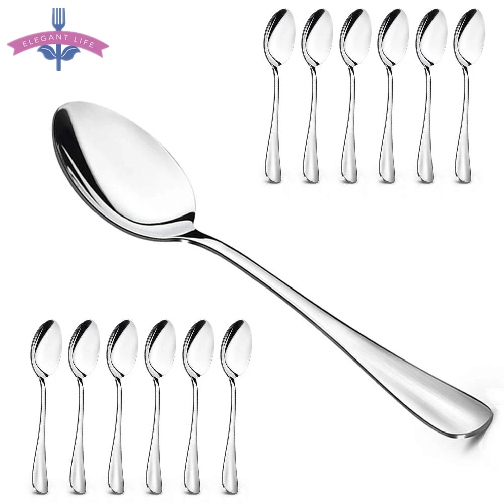 1PCS 7.2inches Hot-sale Stainless Steel Dessert Spoon Mirror Polished Modern For Home Kitchen