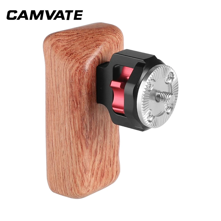  CAMVATE Universal Wooden Handgrip With M6 Rosette Connection For Camera Cage Kit (Left Hand) C2248