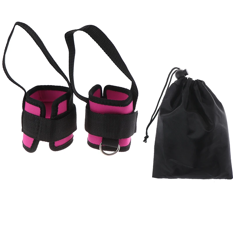 1 пара фитнес-Эспандер для фитнеса лодыжки ремни манжеты ноги Glute оборудование - Цвет: Розовый