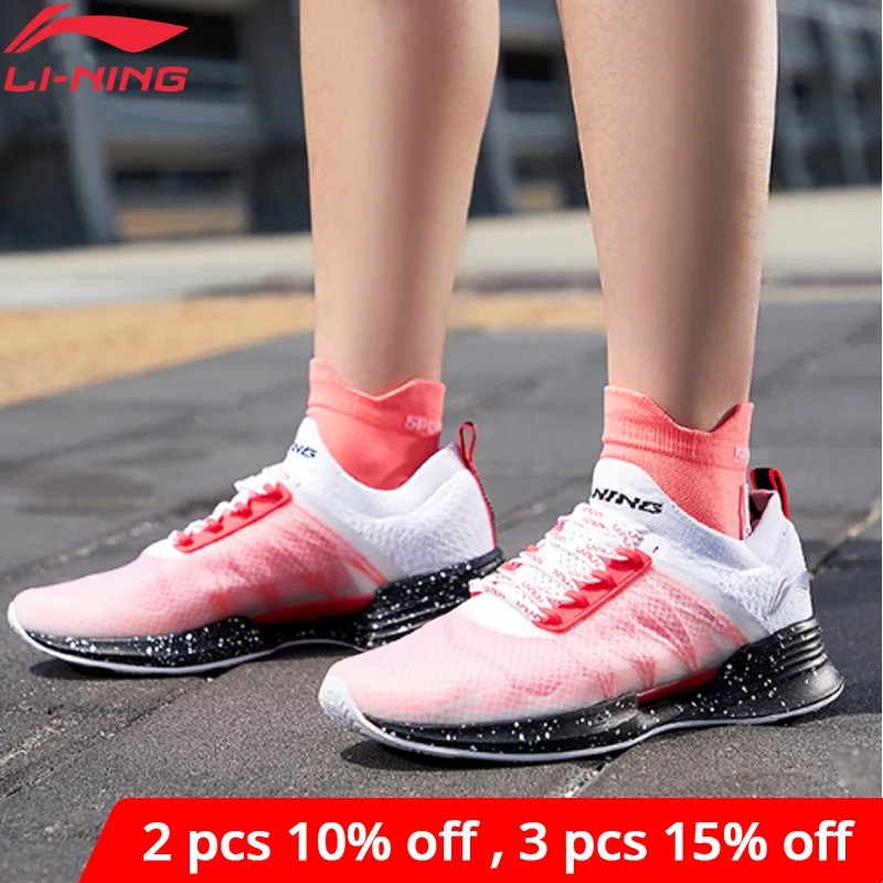  Женские беговые кроссовки Li Ning, крутая дышащая обувь с подкладкой из моно пряжи, ARHP052 
