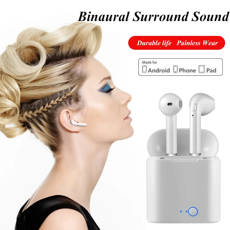 I7s Tws беспроводные bluetooth-наушники телефонная Bluetooth гарнитура Беспроводные наушники с зарядкой Pod наушники для IOS Android телефон
