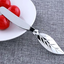 Table Handle Leaf Cheese Bread Butter Knife Zinc Alloy Master Butter Dessert Jam Cheese Slicer Spreader Plate Breakfast Tools