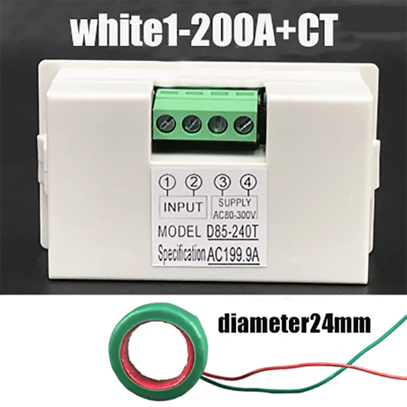 9 AC 1-200A/250A Ammeter Current Meter Indicator Testing Monitor CT Customization White Black LCD Screen Pointer Replacement Gauge - Цвет: 9