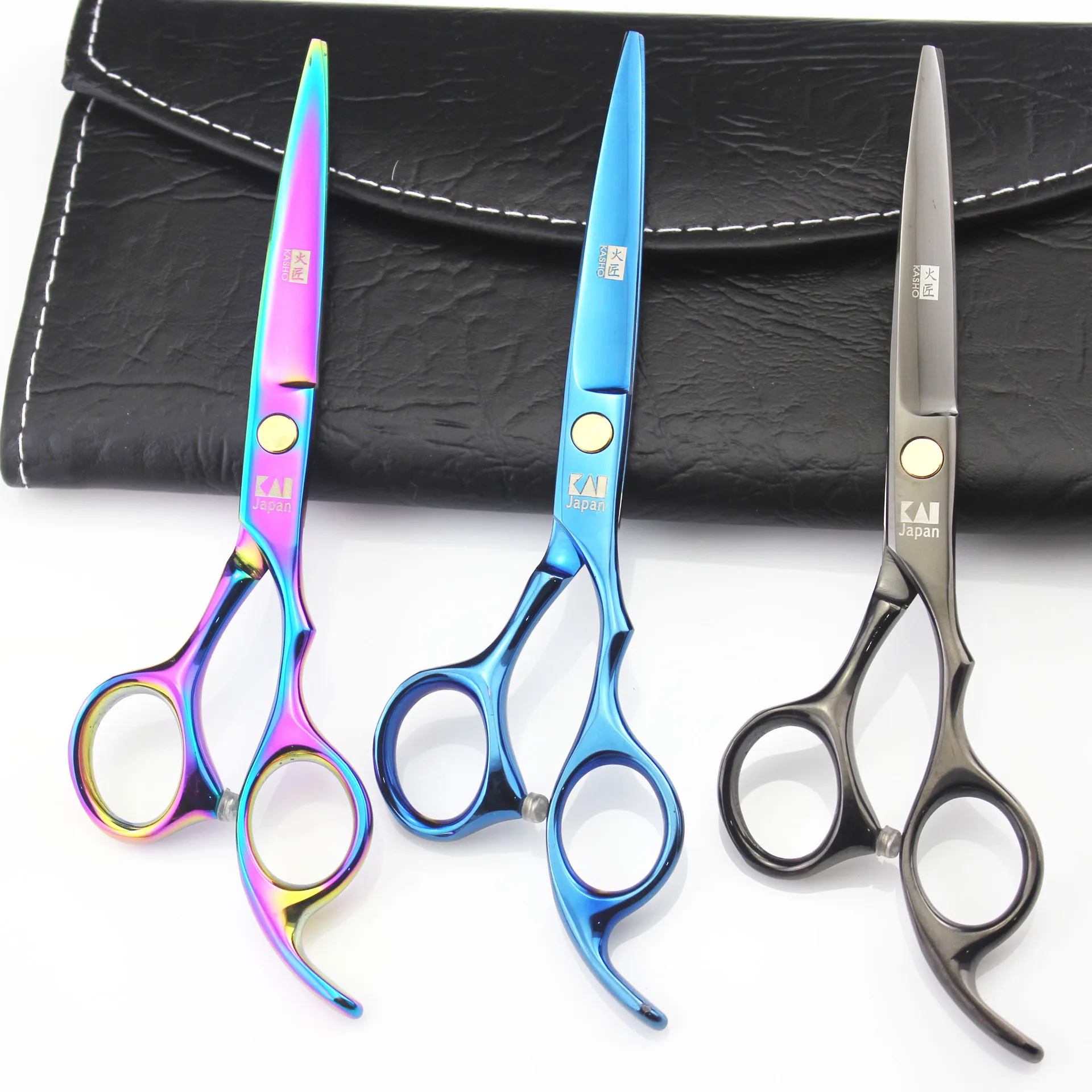 6.0-Inch Color Series Hairdressing Scissors Combination Manufacturers Direct Selling Customizable Logo Straight Snips Thinning S