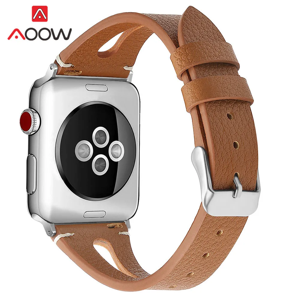 Ремешок из натуральной кожи с принтом для Apple Watch 40 мм 44 мм для iwatch 38 мм 42 мм ремешок серии 4 3 2 1 браслет аксессуары