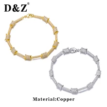 D&Z Ins модный медный браслет с AAA+ CZ спиральной формы для мужчин хип-хоп Iced Out Bling Циркон Pulsera Мужские аксессуары