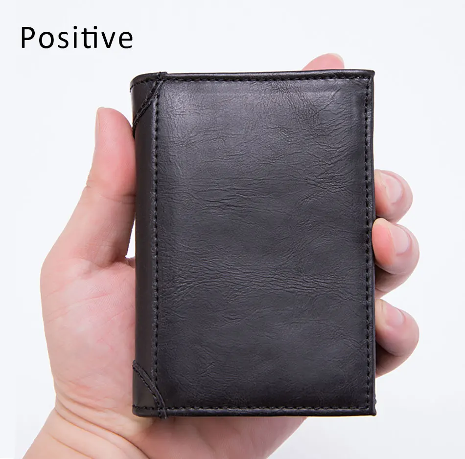 DIENQI мужской деловой кожаный держатель для карт металлический RFID карта Защита сумка для денег большая емкость карман для карт винтажный держатель для кредитных карт